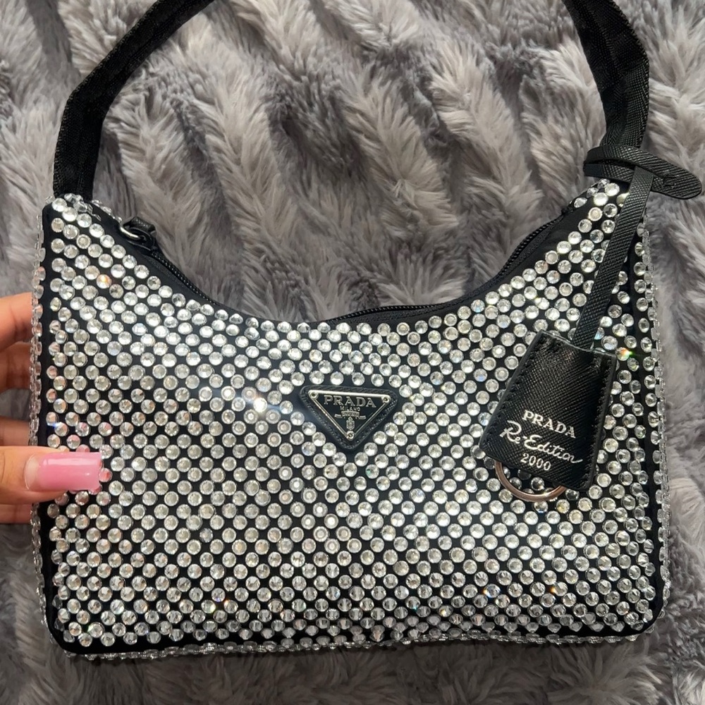Prada satin mini bag with crystals 🖤
